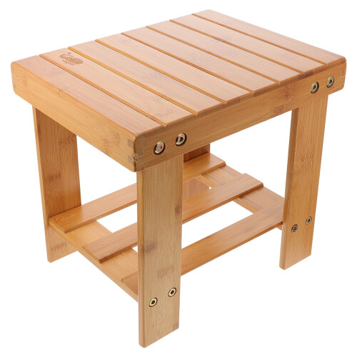Bamboo Stool Brown Stable Non-Slip 1 Piece