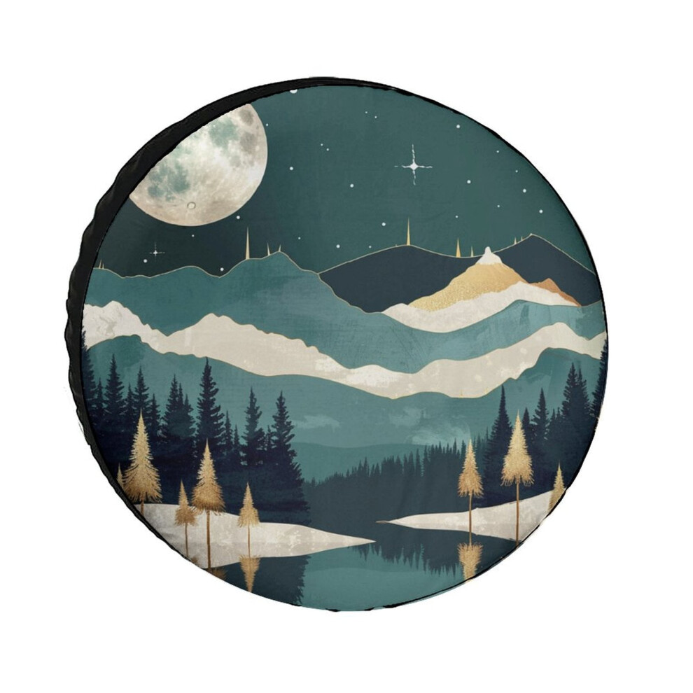 Mountain Lake Watercolor Tire Cover 12 Inch 9122141611042