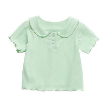 Toddler Girls Ruffle Cotton Tee Green 6-12 Months