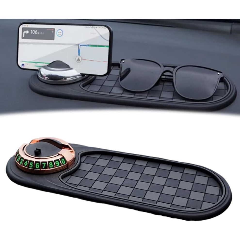 Multifunction Car Phone Holder & Anti-Slip Dashboard Mat With Parking Number Â Compatible With All Smartphones 9450273112916