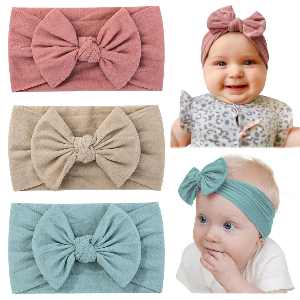 Baby Nylon Headbands Hair Bow Elastics 3PCS