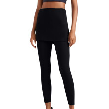 Women's Flared Yoga Leggings with Attached Shirred Skirt