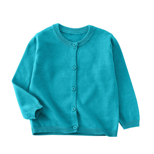 Kids Solid Knit Cardigan Sky Blue 9-10 Years