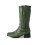 Botas femininas de camurça com cano largo e salto baixo, tamanho 10. 8