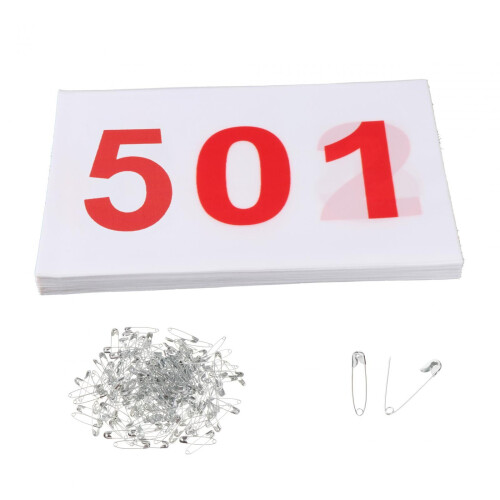 Running Bibs Athlete Numbers Reusable with Pins 100 pcs 2