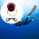 Scuba diving reel with double-ended bolt snap red 7