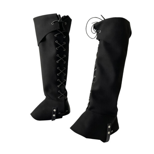 Pirate Boot Covers Leg Gaiters Black