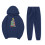 Conjunto feminino de moletom com capuz e calça comprida laranja 3