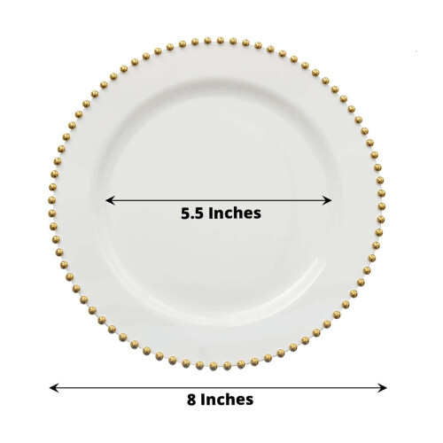 Pratos descartáveis para salada, cor ouro branco, 20 cm (8 polegadas), pacote com 10 unidades. 2