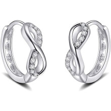 Infinity Small Hoop Earrings 925 Sterling Silver Cubic