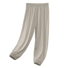 Girls Ice Silk Pants Elastic High Waist Summer Lightweight