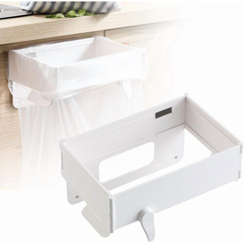 Foldable Trash Bag Holder with Magnetic Closure and Snap