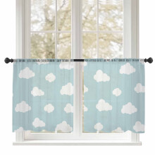 Blue Sky Clouds Voile Curtains 52x54 Rod Pocket 2 Panels