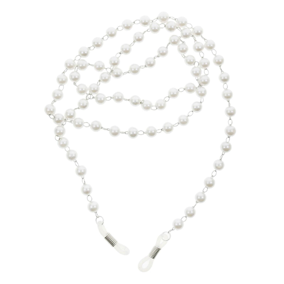 Beaded eyeglass chain white 1 piece
