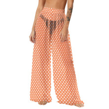 Women's Bohemian Chiffon Beach Pants Lightweight Flowy Wide