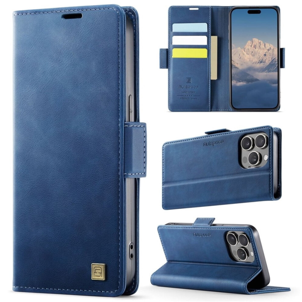 Magnetic Wallet Phone Case For Iphone 13 Pro Max Blue 937196947393