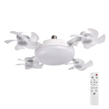 Ventilatore sospeso 2 in 1 con lanterna LED bianca a 4 teste