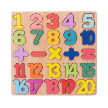 Wooden Number Puzzle 123 for Toddlers 2-5 Years