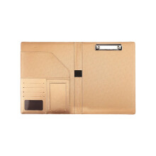 Leather padfolio binder with business card holder and