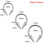 Stainless Steel Septum Ring Spike Cone 3 pcs 1