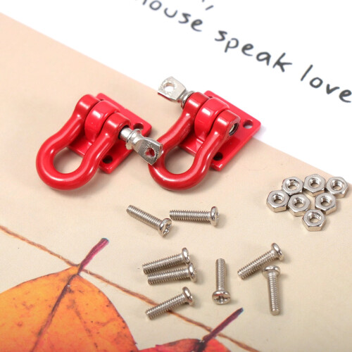 U-Shaped Tow Hook Trailer Chain Red 2-Pack 1