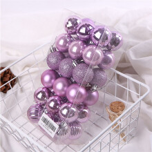 Christmas Balls Purple 4cm Shatterproof 36Pcs