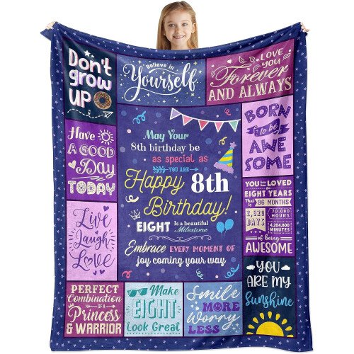 Filt för 8-åringar 76x102 cm födelsedagspresent