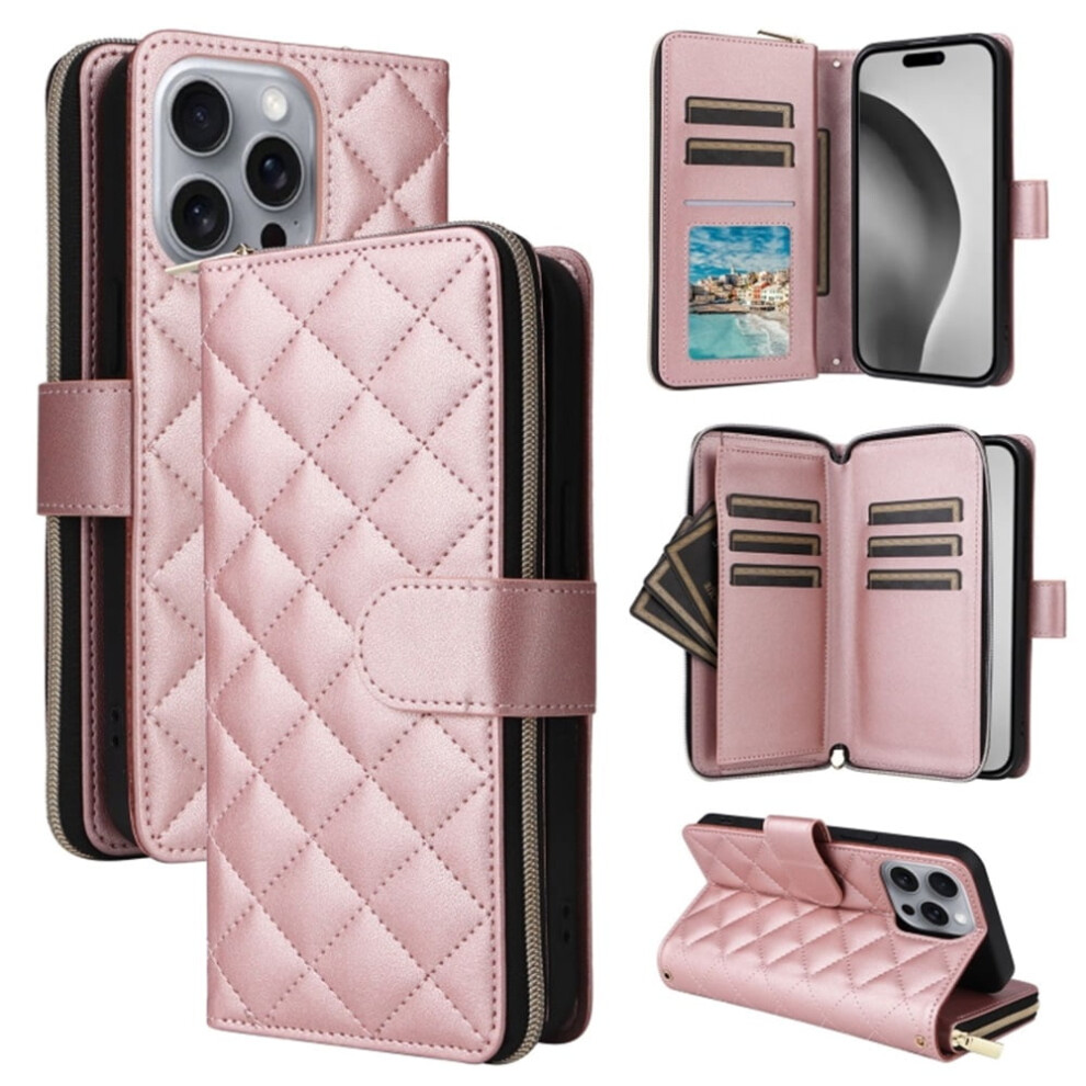 Magnetic Flip Wallet Case For Iphone 15 Pro Max With 9 Card 975221368126