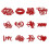 Valentine's Day Cupcake Toppers Glitter Lips Hearts Cupid 1