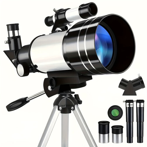 Διοπτρικό τηλεσκόπιο 70mm με διάφραγμα f300mm και φακό Barlow 2