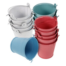 Wax Candle Cans Iron Buckets 16 pcs Assorted Colors