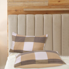 Washed Cotton Pillowcases Solid Color Contrast Trim 2-Pack