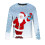 Pull de Noël homme à col rond bleu clair 3D 4