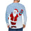 Pull de Noël homme à col rond bleu clair 3D 3