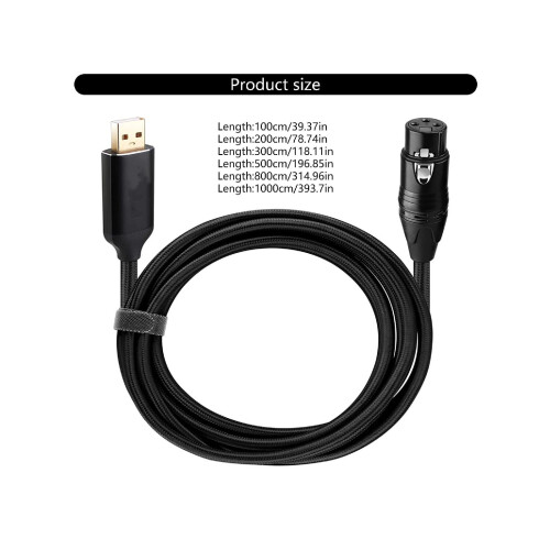 USB to XLR Female Microphone Cable 1.8m 2