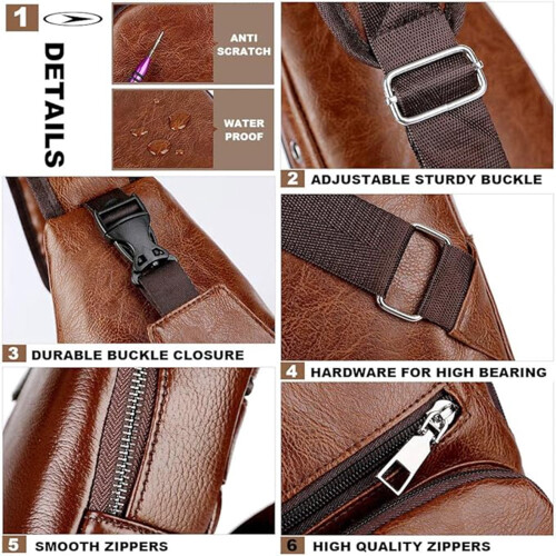 Σακίδιο πλάτης Sling Bag Crossbody για γυναίκες και άνδρες σε χακί χρώμα 1