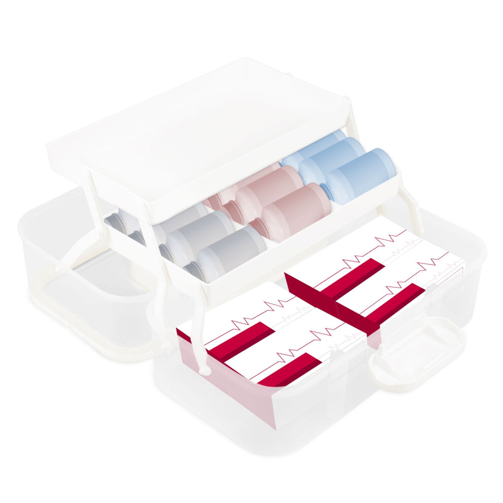 Medicine Storage Box 3-Tier Transparent Dustproof