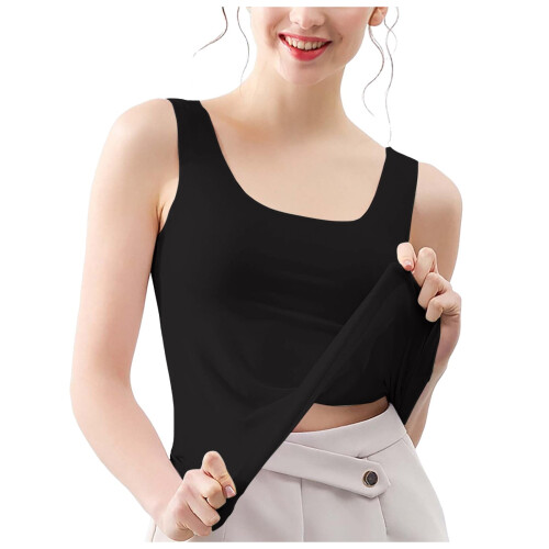 Women's Ice Silk Tank Top - Round Neck, Seamless, 2