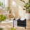 3-Tier Shoe Rack with Wheels and Curtain Black 5