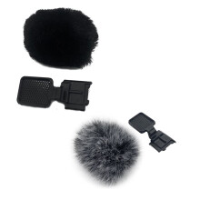 2Pcs Muff de Vento para Câmeras para ZV1 ZVE10 ZV1F, Adaptador de Sapata Fria com para-Brisa Peludo e Capa de Microfone