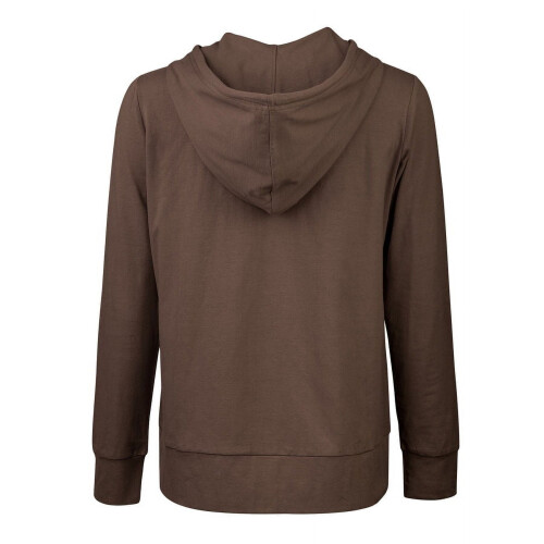 Giacca con cappuccio e zip da donna, leggera, in misto cotone. 1