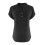 Women's Polyester V-Neck Button-Up Blouse Black 4XL 4