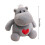 Peluche a forma di ippopotamo, morbido e soffice, colore kaki. 3
