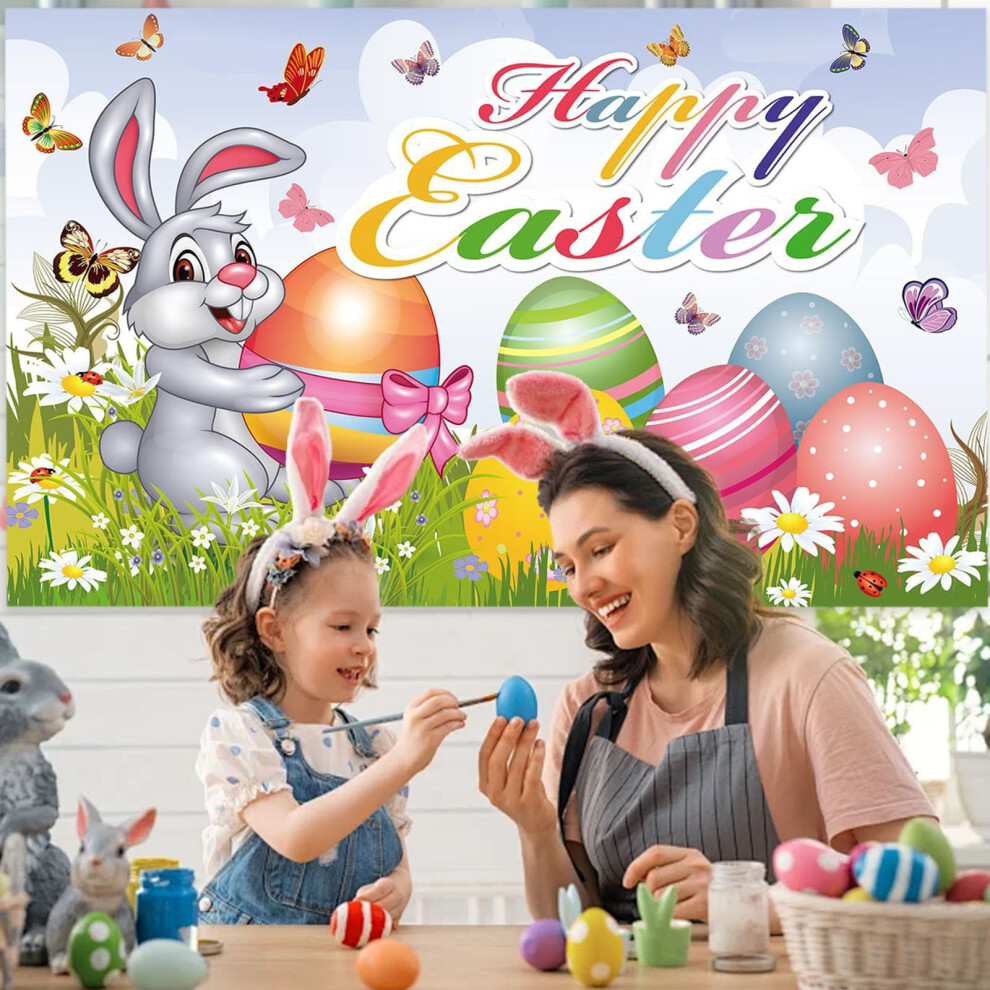 Easter Backdrop Cloth Bunny Egg Theme 120X200cm 971050603551