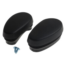 Black Plastic Tubular Side Step End Caps for Dodge Ram