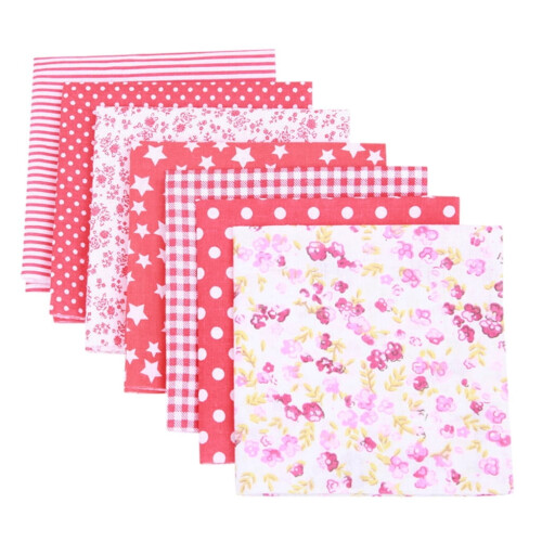 Patchwork Fabric Bundle Soft Quilting Squares 7 pcs 1