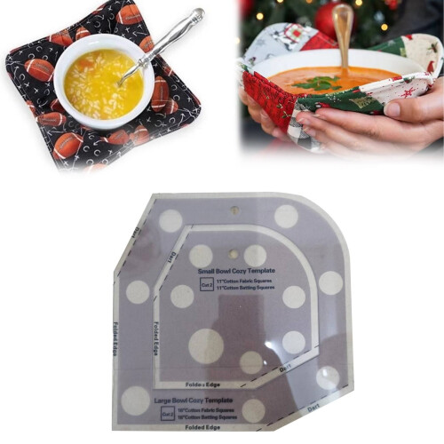 Bowl Cozy Template Ruler Set Acrylic Quilting Stencil 12 pcs