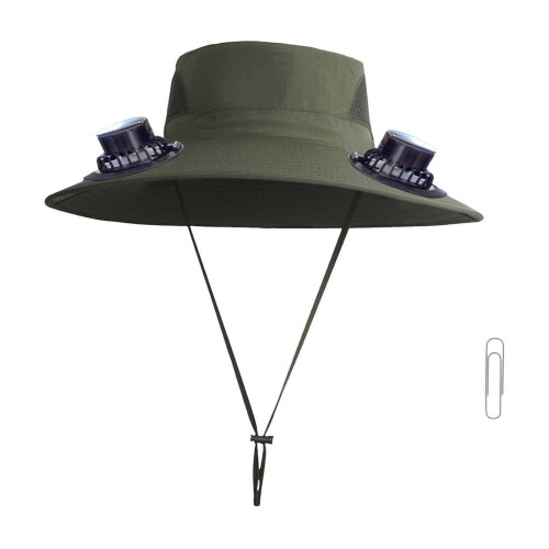 Cappello a tesa larga con ventilatore solare per uomo e donna 1