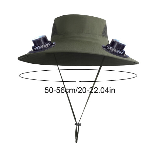 Cappello a tesa larga con ventilatore solare per uomo e donna 2
