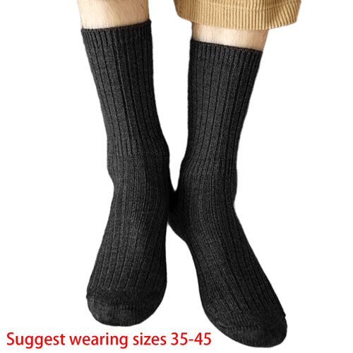 Men's Wool-Cotton Crew Socks Thermal Winter Warm Boot Socks 2